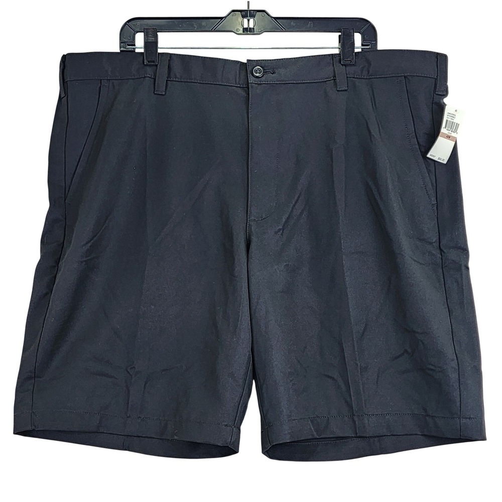Izod Golf Basix Shorts Mens 42 Caviar Black Straight Fit Performance Wicking